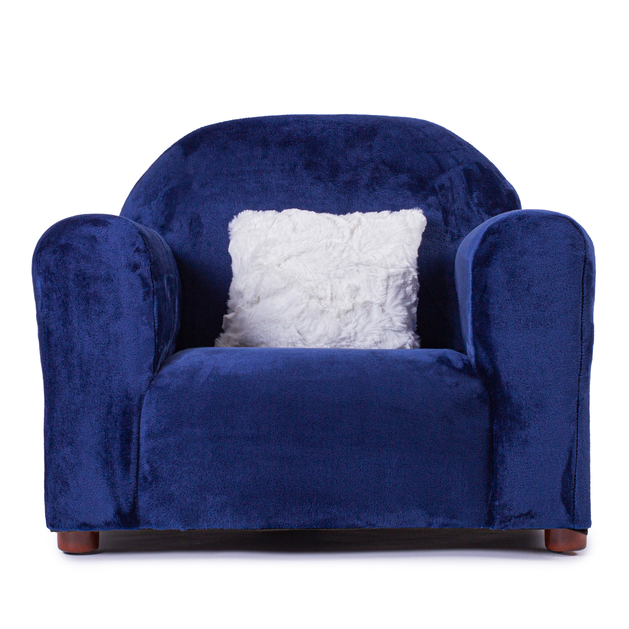 Sofá infantil Keet; Mueble realístico individual con estructura y base de madera sólida, ergonómico y suave al tacto. Incluye almohada de decoración soft plush