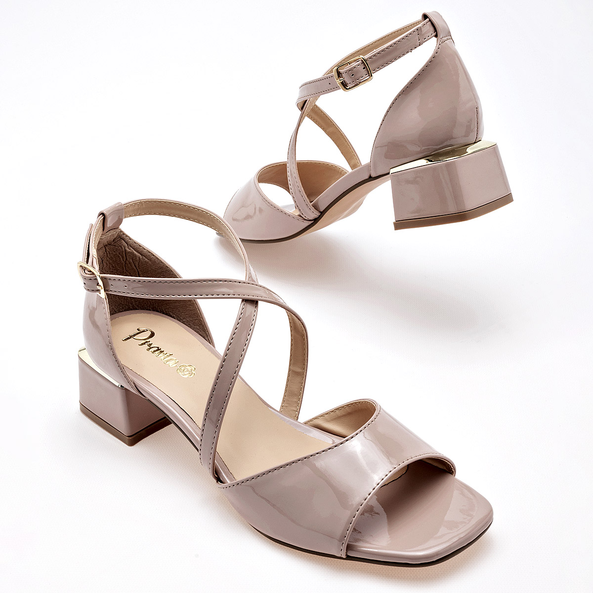 ZAPATILLA TACON 4 CM MUJER PRAVIA 2946 MAQUILLAJE CHAROL 