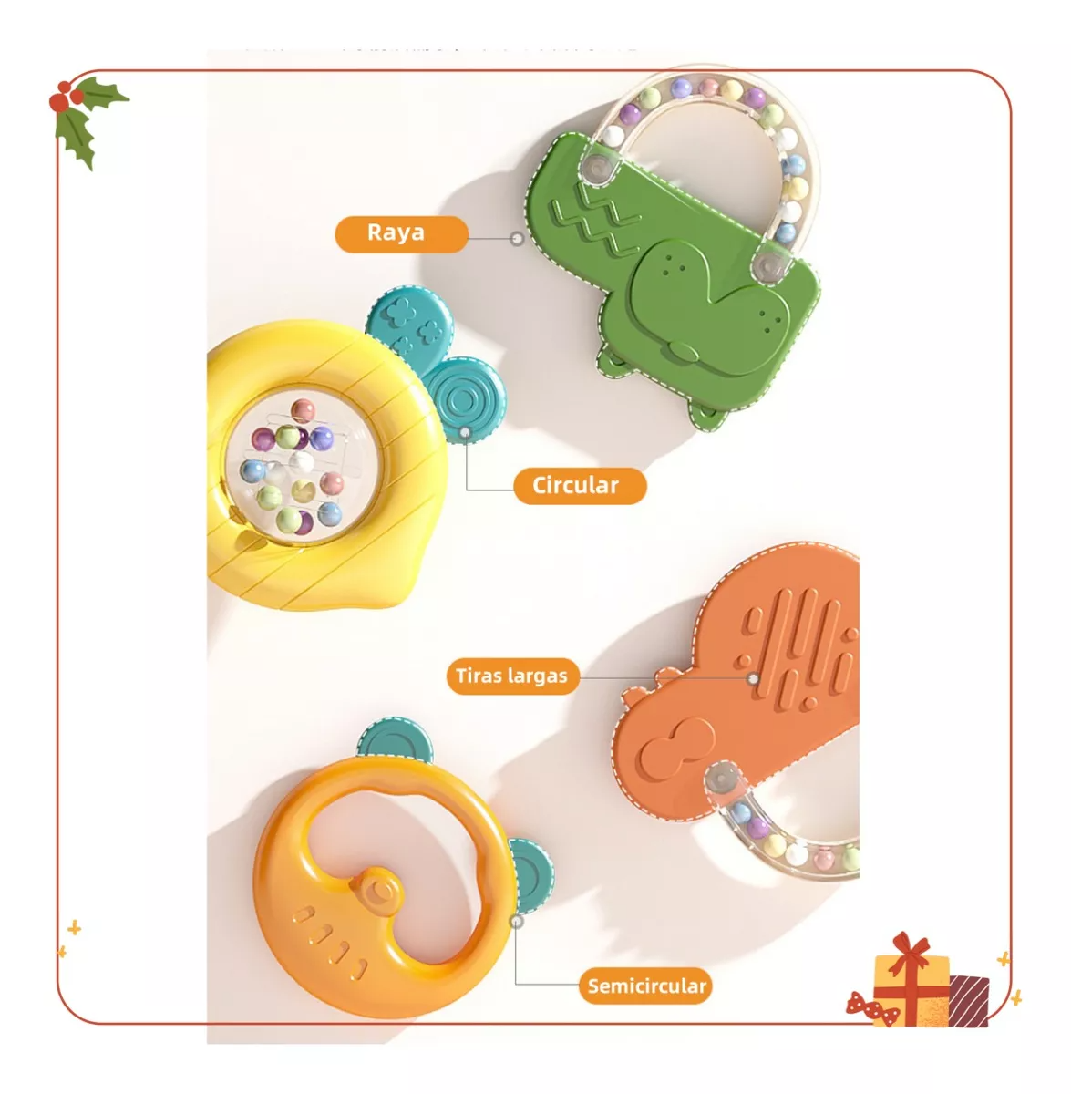 Juguetes De Sonajero Mordedor Molar Caja Trolley + 10 Piezas