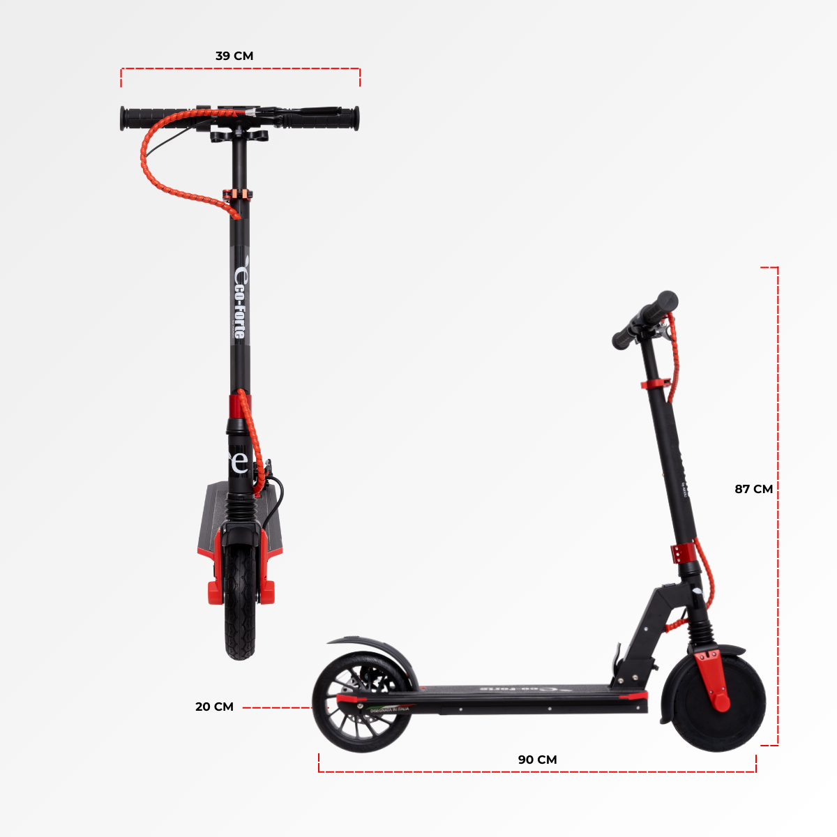 Scooter Patín Eléctrico Eco-forte Plegable 180w 24v 15km/h Negro