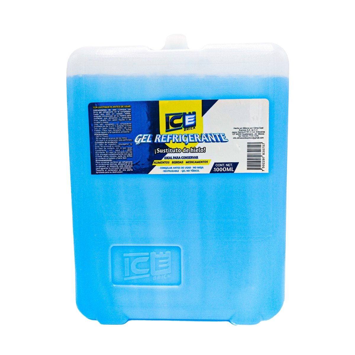  Gel Refrigerante ICE BRICK Sustituto De Hielo  1000 Ml 1 pieza