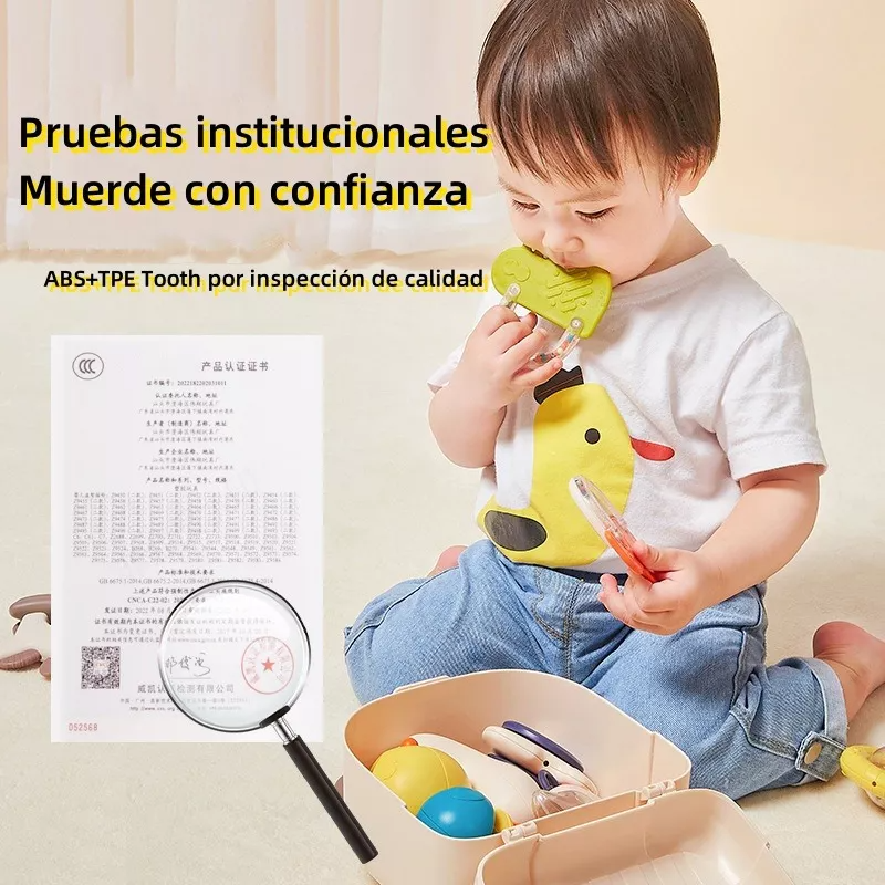 Juguetes De Sonajero Mordedor Molar Caja Trolley + 10 Piezas