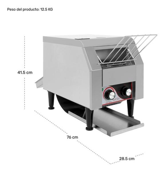 Tostadora Pan Electrica Industrial 150 Rebanadas 7 Vel Acero Gutstark Home