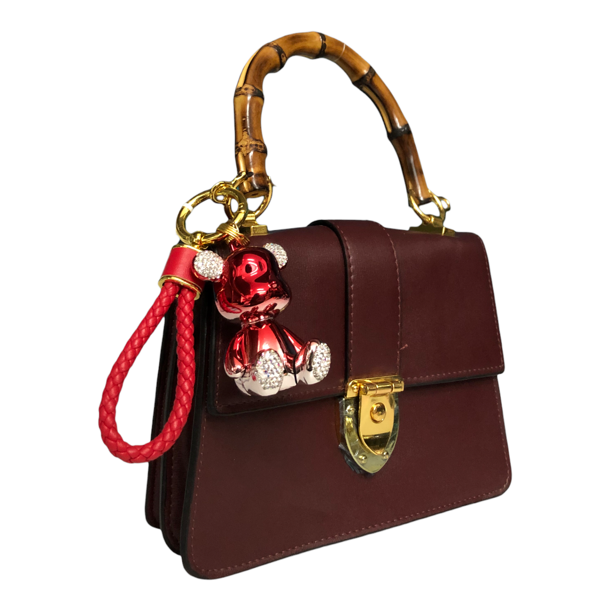 Llavero Colgante Osito Color Rojo Brillante