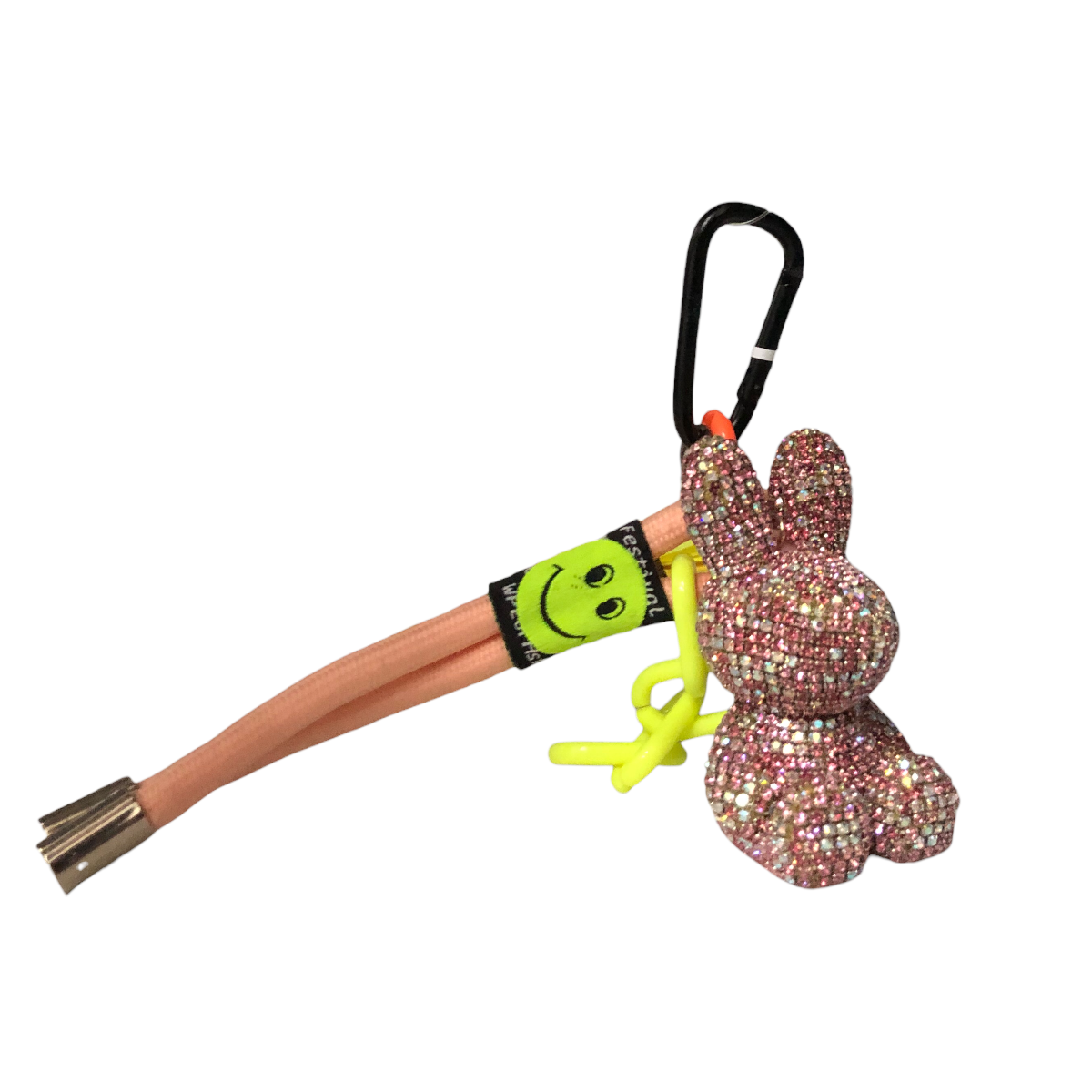 Llavero Pedrería Conejo Color Rosa