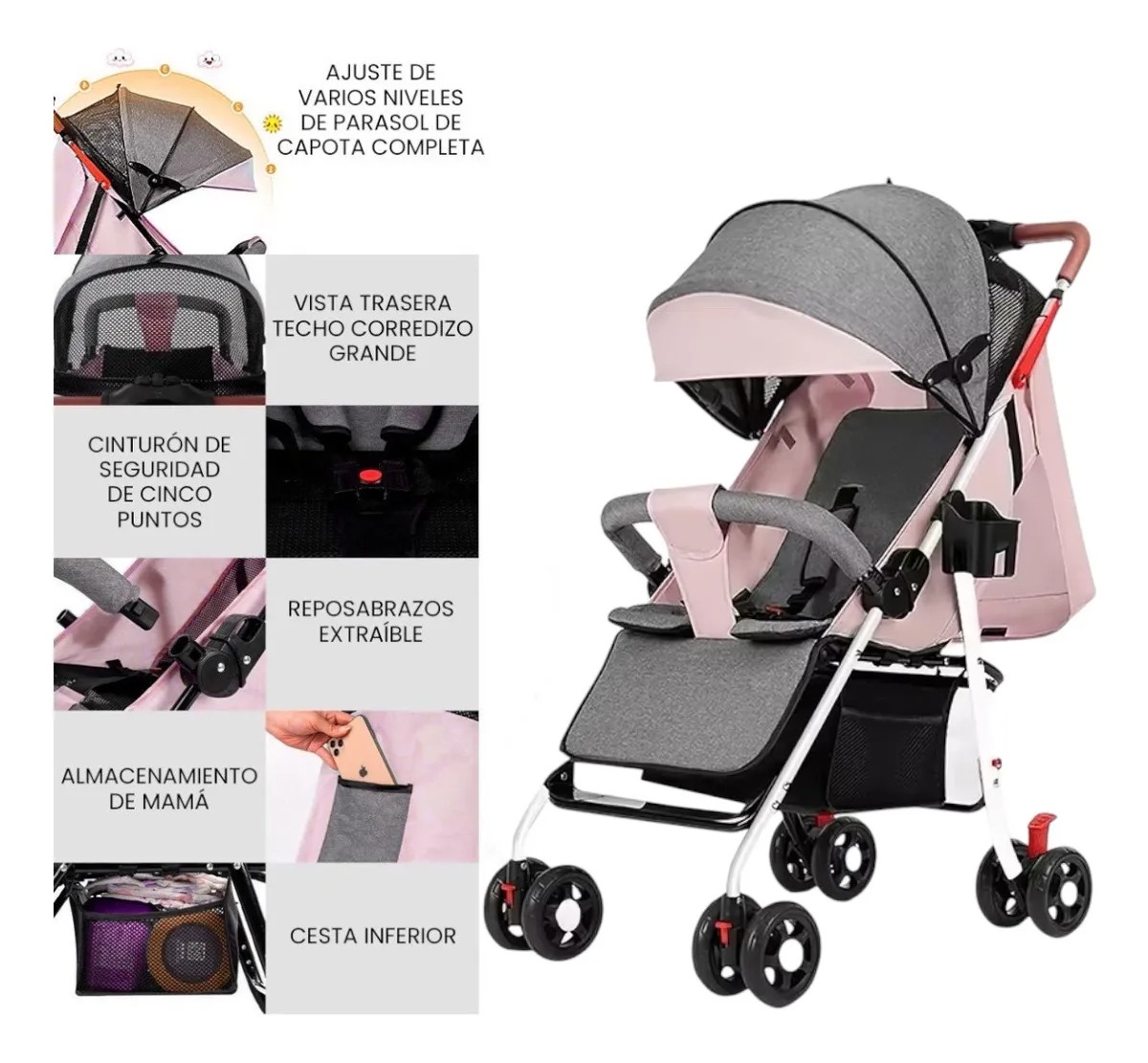 Carriola Carreola De Bastón Plegable Toplinc Para Bebé
