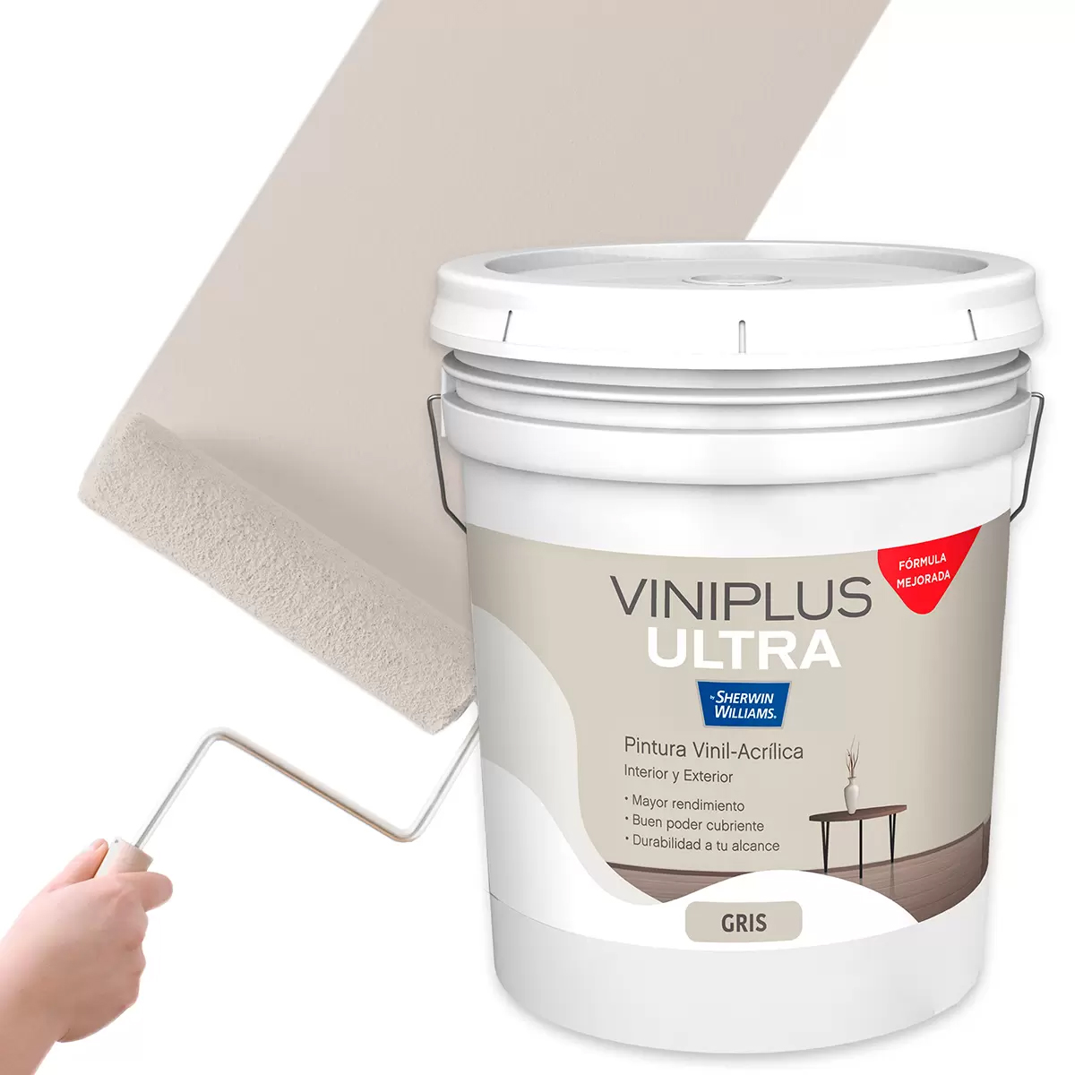 Pintura Vinil Plus Vinil-Acrílica Sherwin Williams Gris 19 L