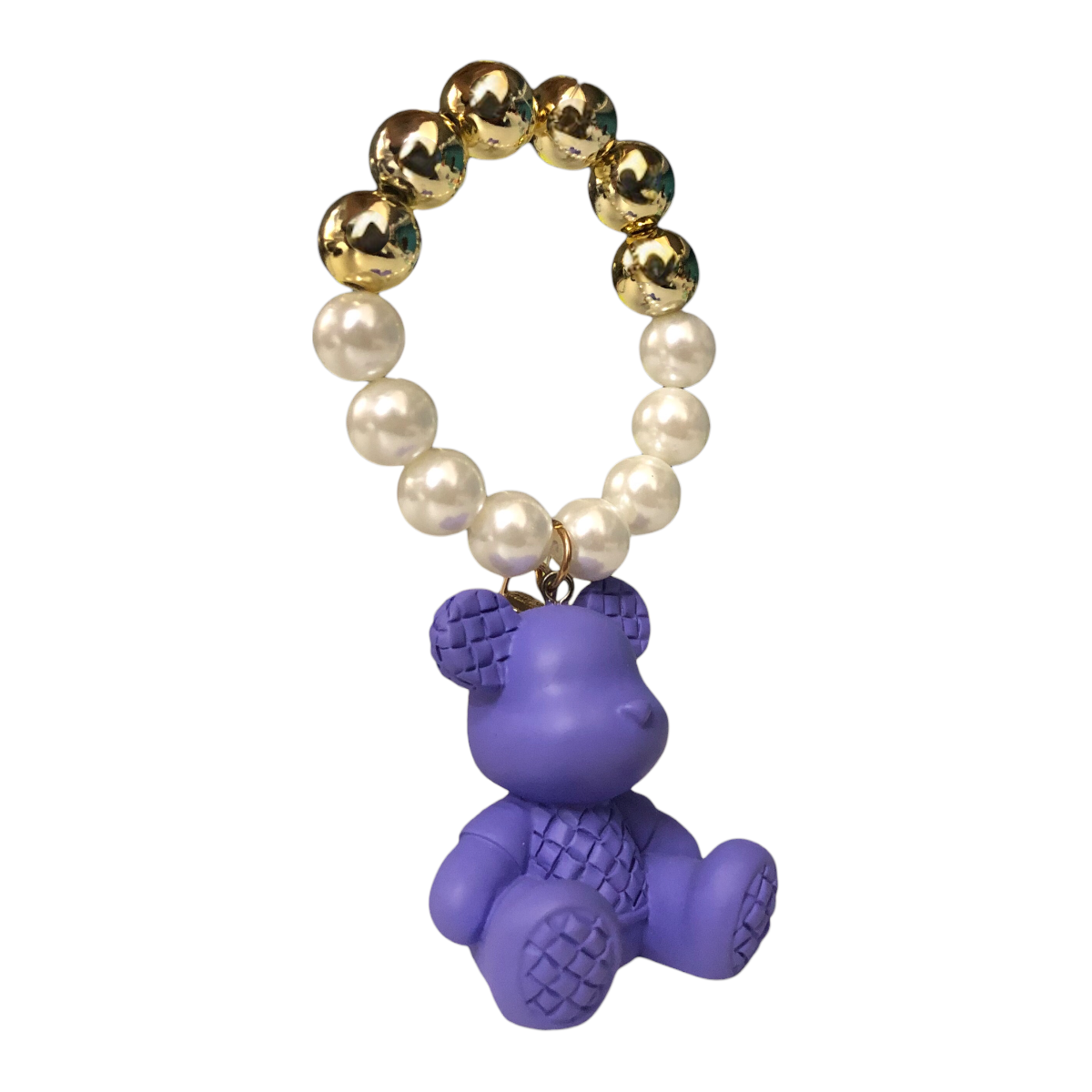 Llavero Morado Osito Con Pulsera
