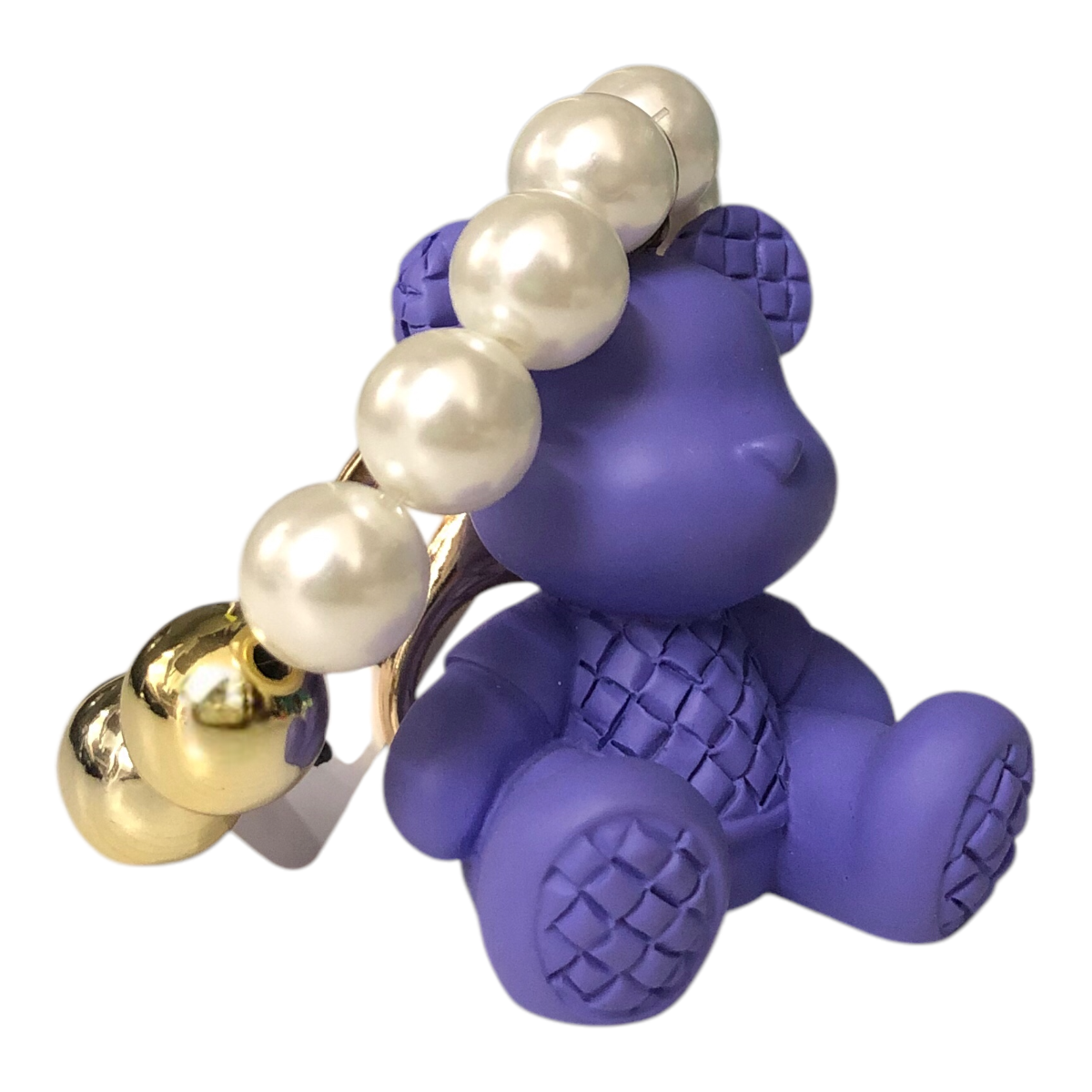 Llavero Morado Osito Con Pulsera