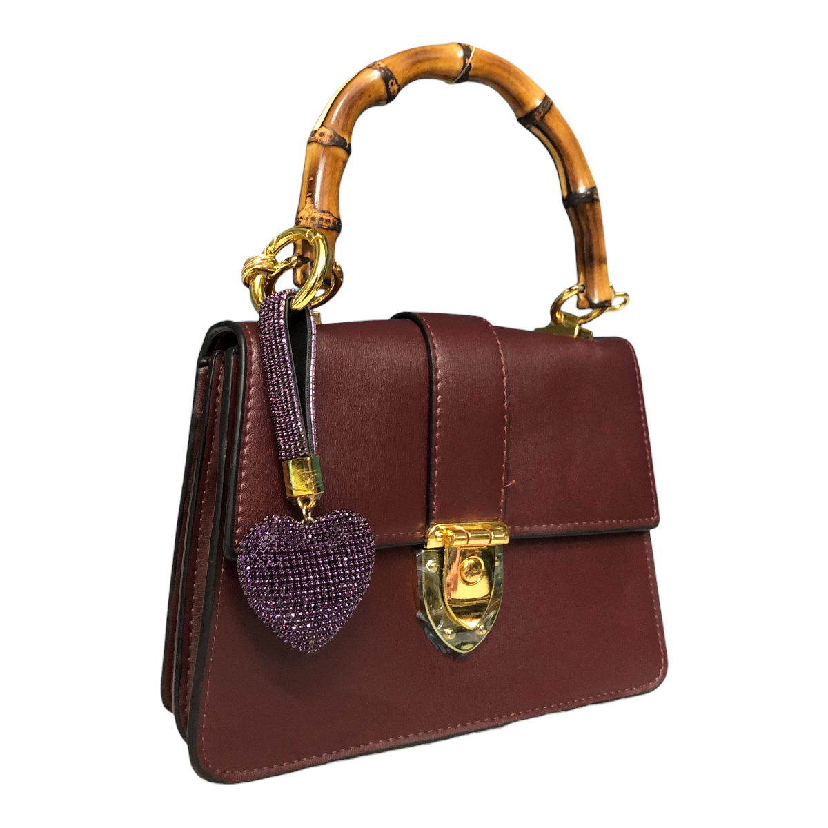 Llavero Corazón Pedrería Color Morado