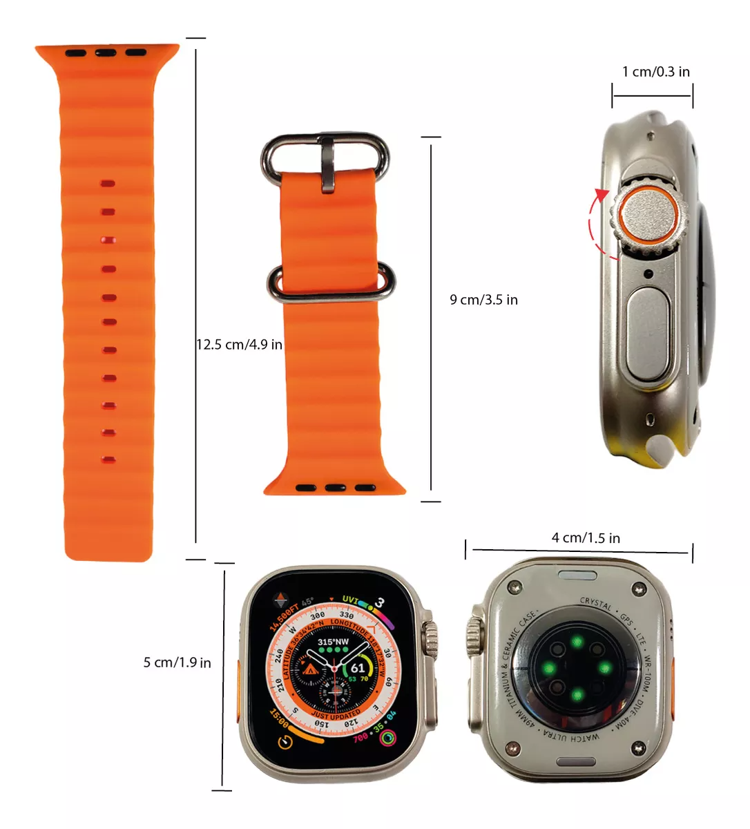 Kit 6 En 1 Mxpro Smartwatch Más Accesorios Naranja