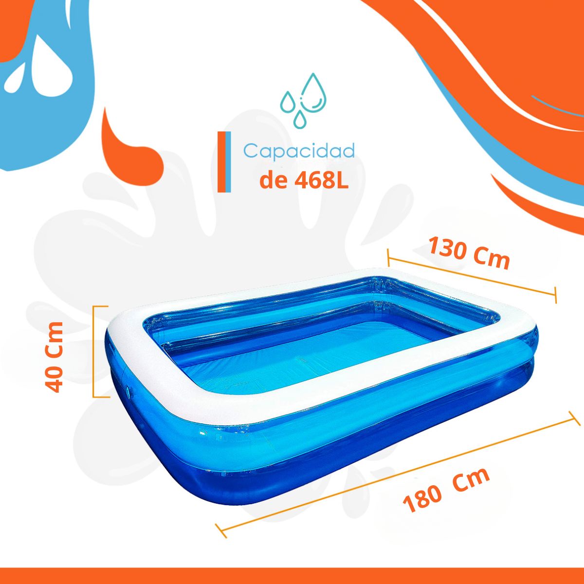 Alberca Inflable Rectangular   1.80  cm  Jilong.