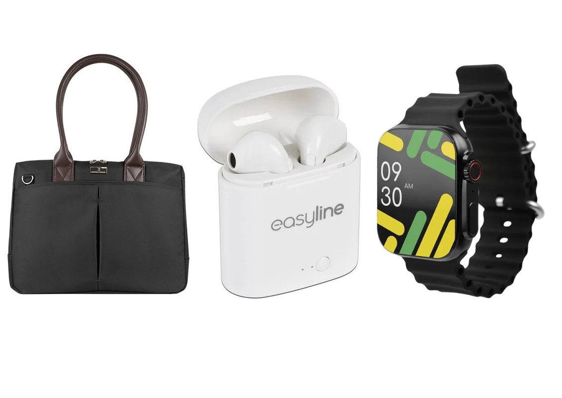 Combo Bolso para laptop 14" incluye audífonos EL-995470 y Smartwatch PC-270171 Perfect Choice