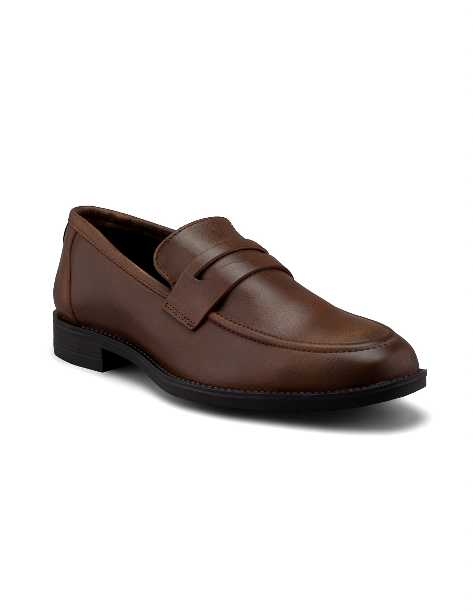Mocasín Penny Loafer Dasalo En Piel Vacuno Café Para Hombre