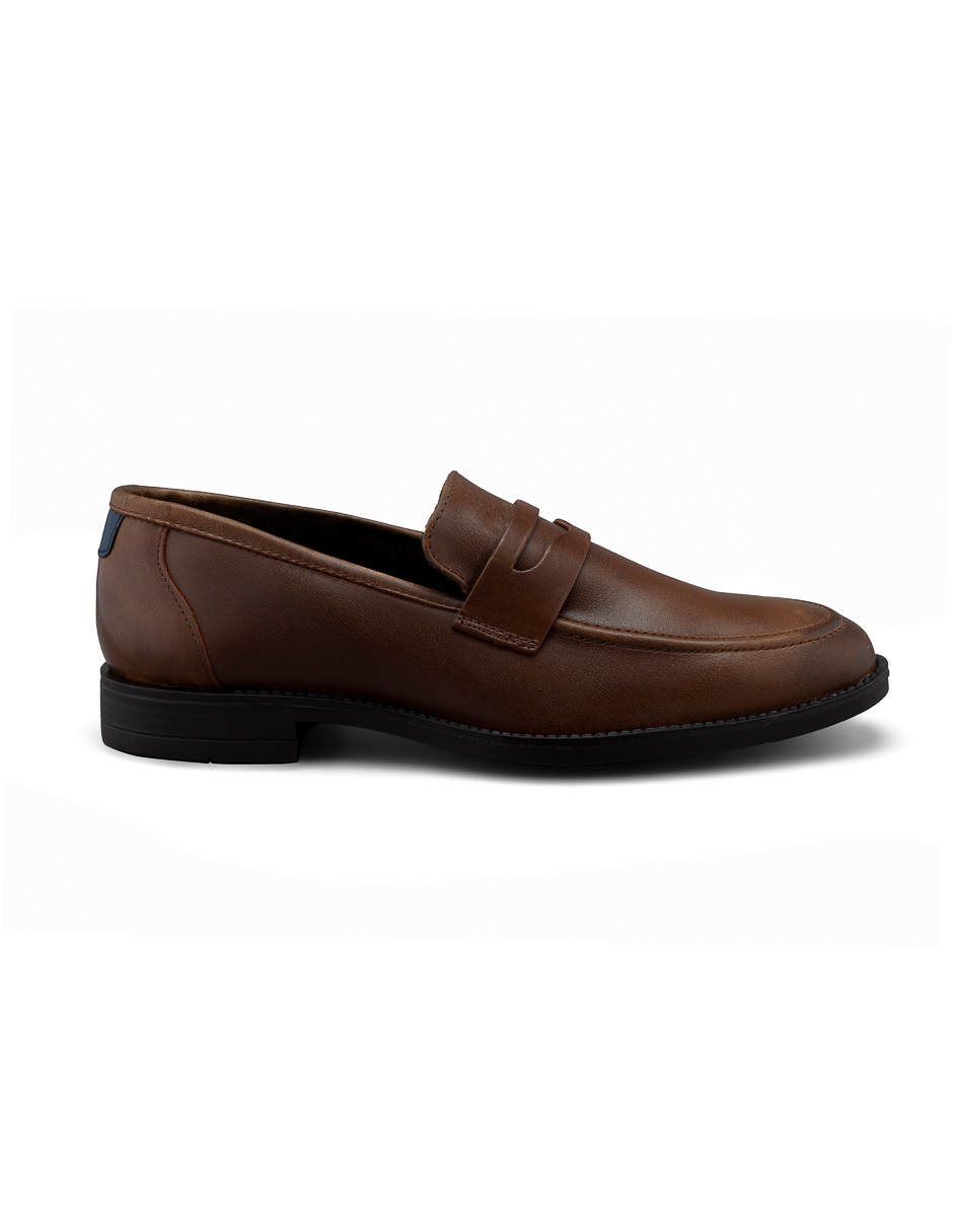 Mocasín Penny Loafer Dasalo En Piel Vacuno Café Para Hombre