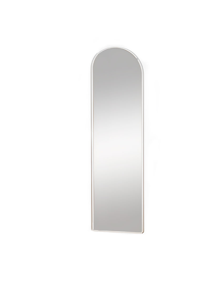Espejo Curvo de Cuerpo Completo con Soporte y Marco de Aluminio, Blanco Bluelander