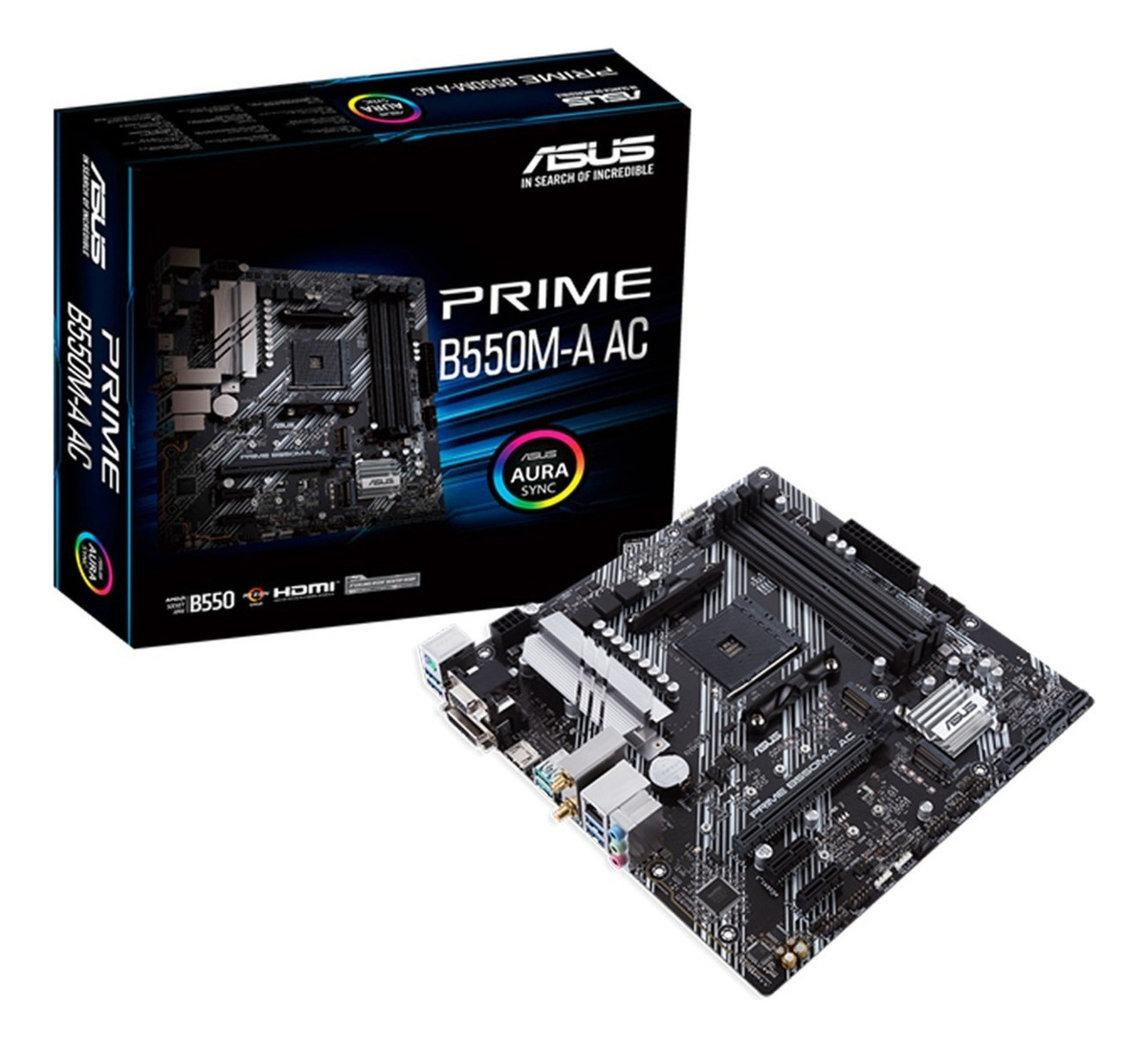 Tarjeta Madre Asus Prime B550m-a Ac Pcie 4.0 Dual M.2