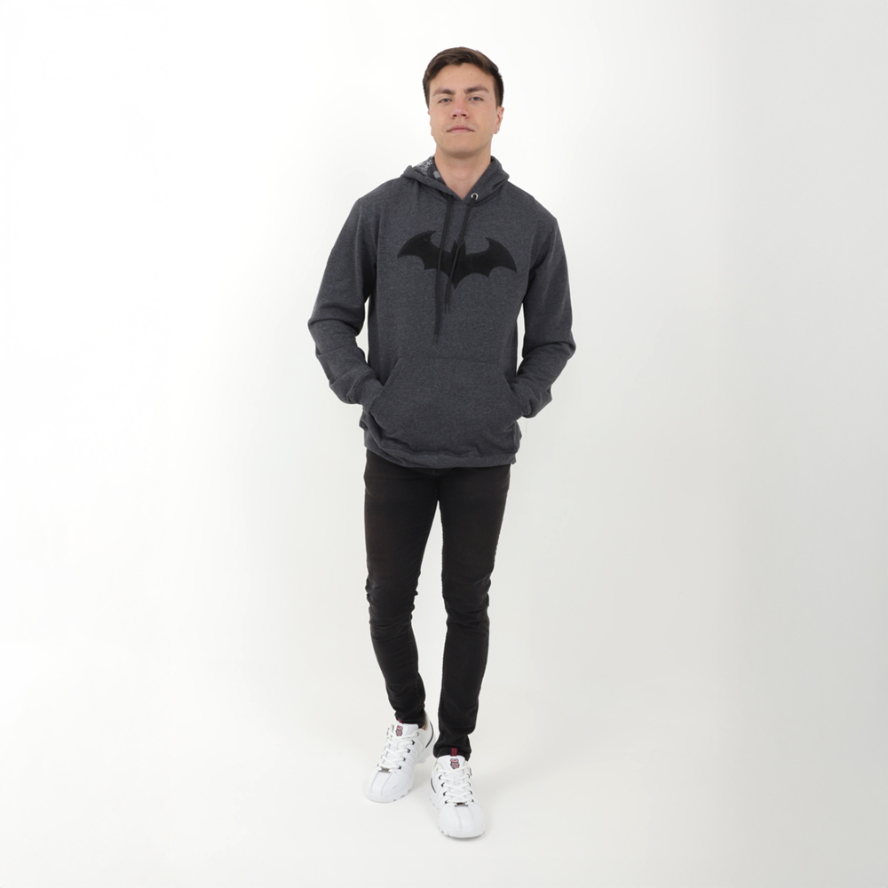 Sudadera BATMAN K-swiss color Gris tipo Hoddie para Hombre 