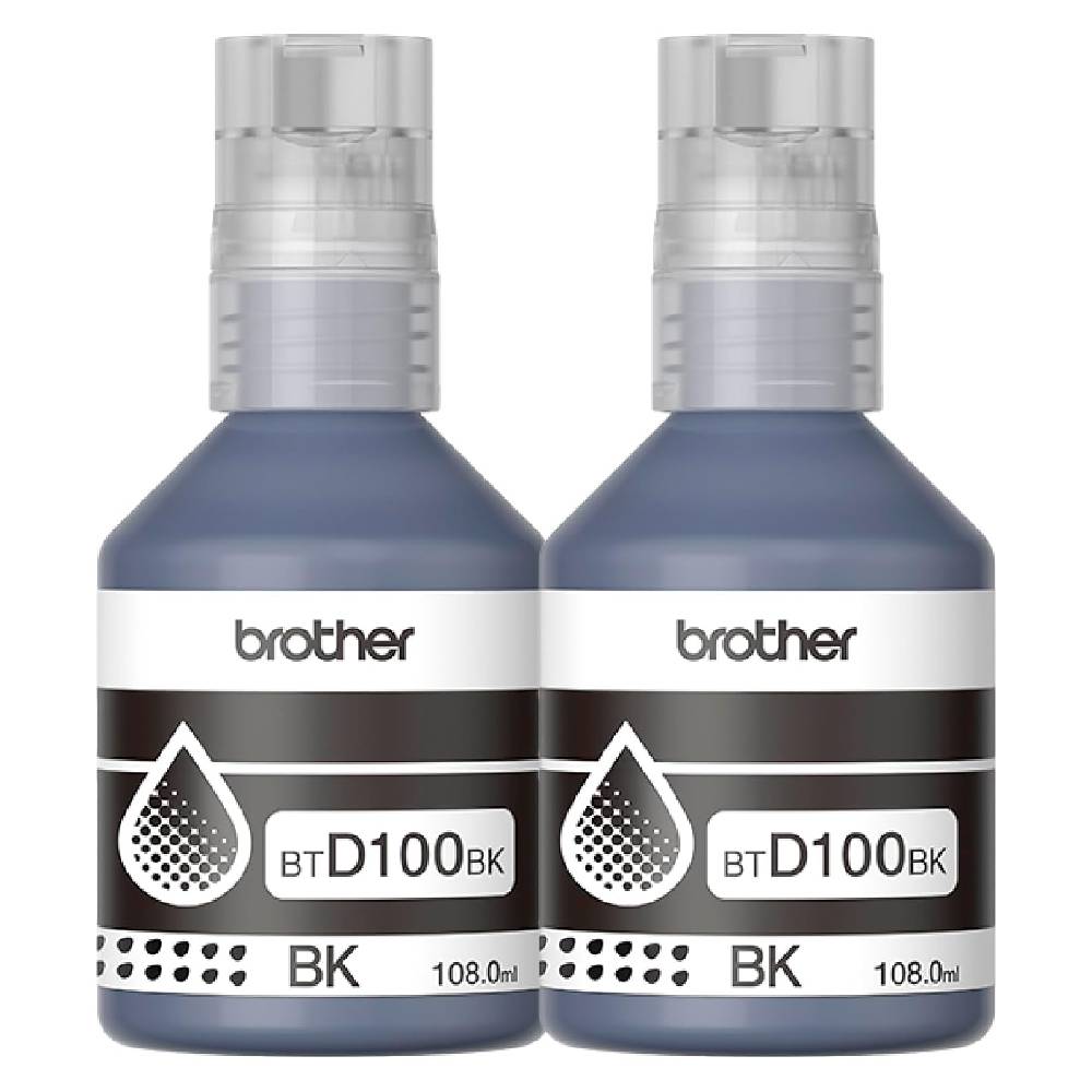 Kit 2 Tintas Brother BTD100BK2PK Negro Ultra Rendimiento 7500