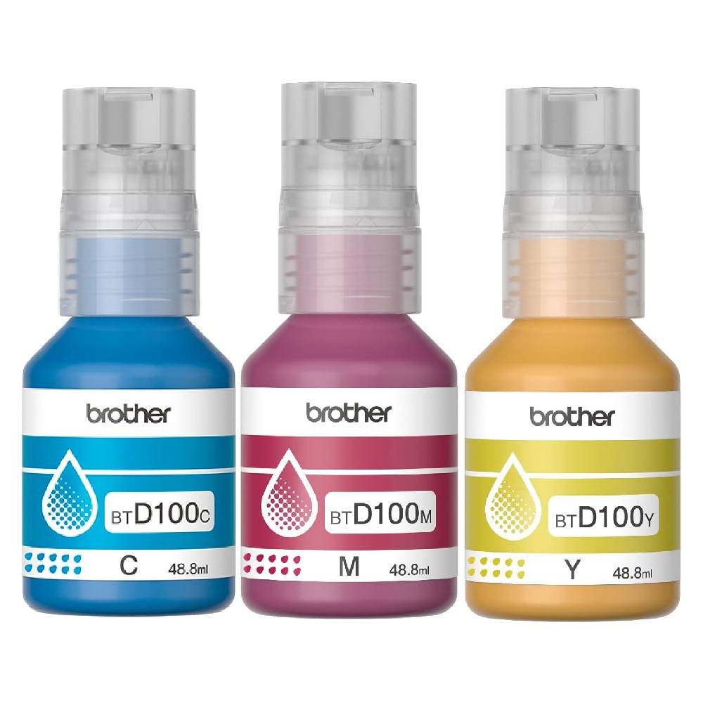 Kit 3 Tintas Color Brother BTD100CL3PK C/M/A Ultra Rendimiento
