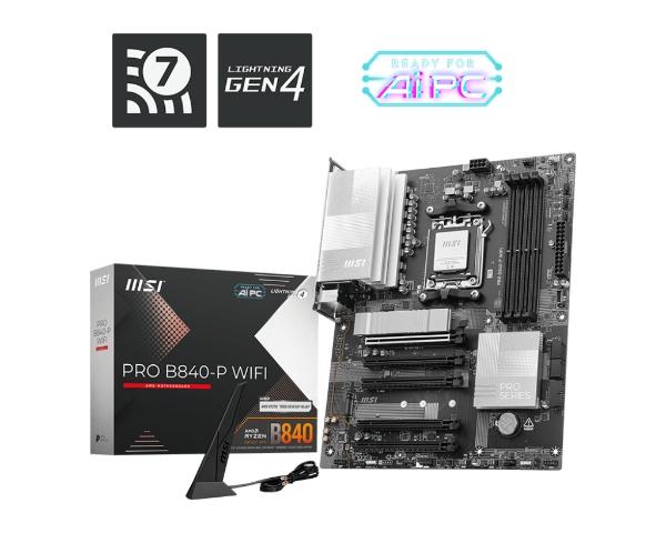 MOTHERBOARD MSI (PRO B840-P WIFI) SOCKET AM5, 4*DDR5 8000 MHZ, HDMI, 2*M.2, ATX