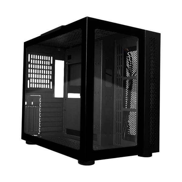 Game Factor GABINETE GAME FACTOR ATX FISHTANK DOBLE CRISTAL USB 3.0 S/FTE NEGRO CSG700-BK