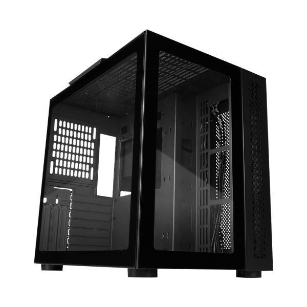 Game Factor GABINETE GAME FACTOR ATX FISHTANK DOBLE CRISTAL USB 3.0 S/FTE NEGRO CSG700-BK