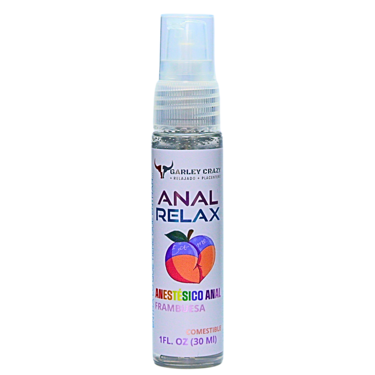 Garley Crazy Anal Relax Lubricante Desensibilizador 1fl.oz/30ml Relajante  Anal FRAMBUESA