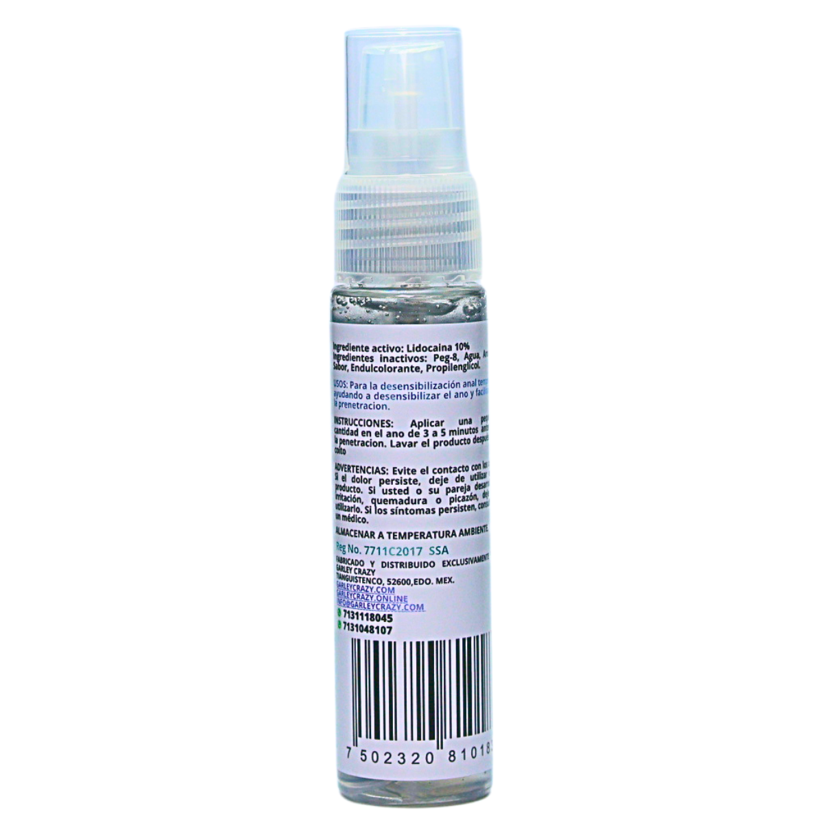 Garley Crazy Anal Relax Lubricante Desensibilizador 1fl.oz/30ml Relajante Anal FRAMBUESA 
