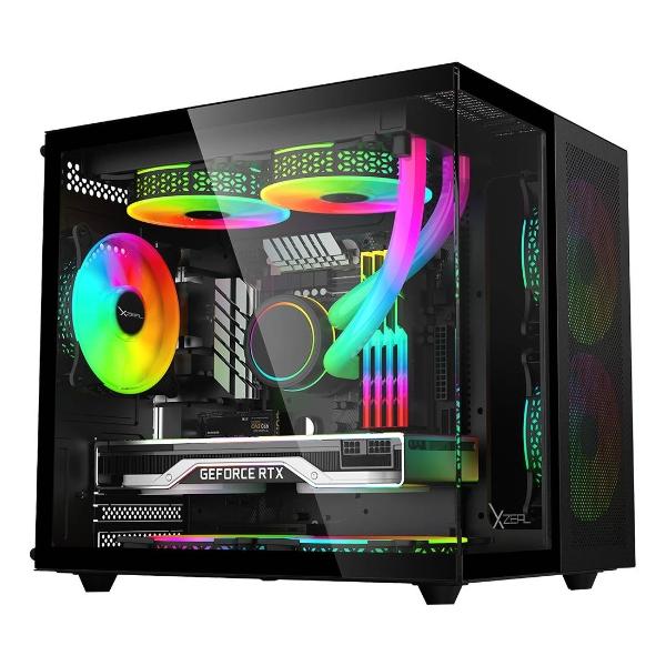 XZEAL GABINETE XZEAL CUBO M-ATX/ITX NEGRO 3 VENTILADORES ARGB XZGAMC1B
