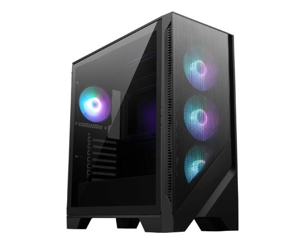 GABINETE MSI (MAG FORGE 321R AIRFLOW) NEGRO, VIDRIO TEMPLADO, 4*VENTILADOR ARGB, ATX, S/FUENTE