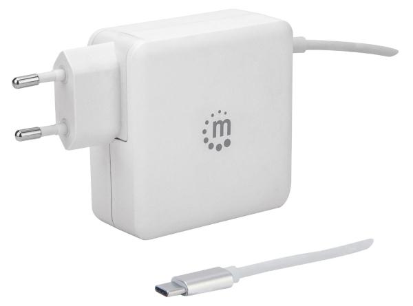 Cargador de energía PD con cable USB C integrado 60 W Manhattan.