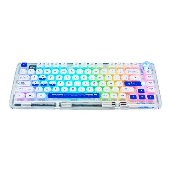 Game Factor TECLADO GASKET MECÁNICO GAME FACTOR 75%, LCD, BT, 2.4G, USB-C TECLAS PUDDING (KBG800)