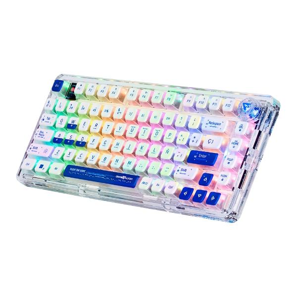 Game Factor TECLADO GASKET MECÁNICO GAME FACTOR 75%, LCD, BT, 2.4G, USB-C TECLAS PUDDING (KBG800)