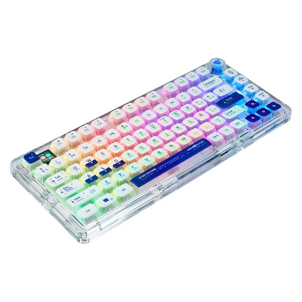 Game Factor TECLADO GASKET MECÁNICO GAME FACTOR 75%, LCD, BT, 2.4G, USB-C TECLAS PUDDING (KBG800)