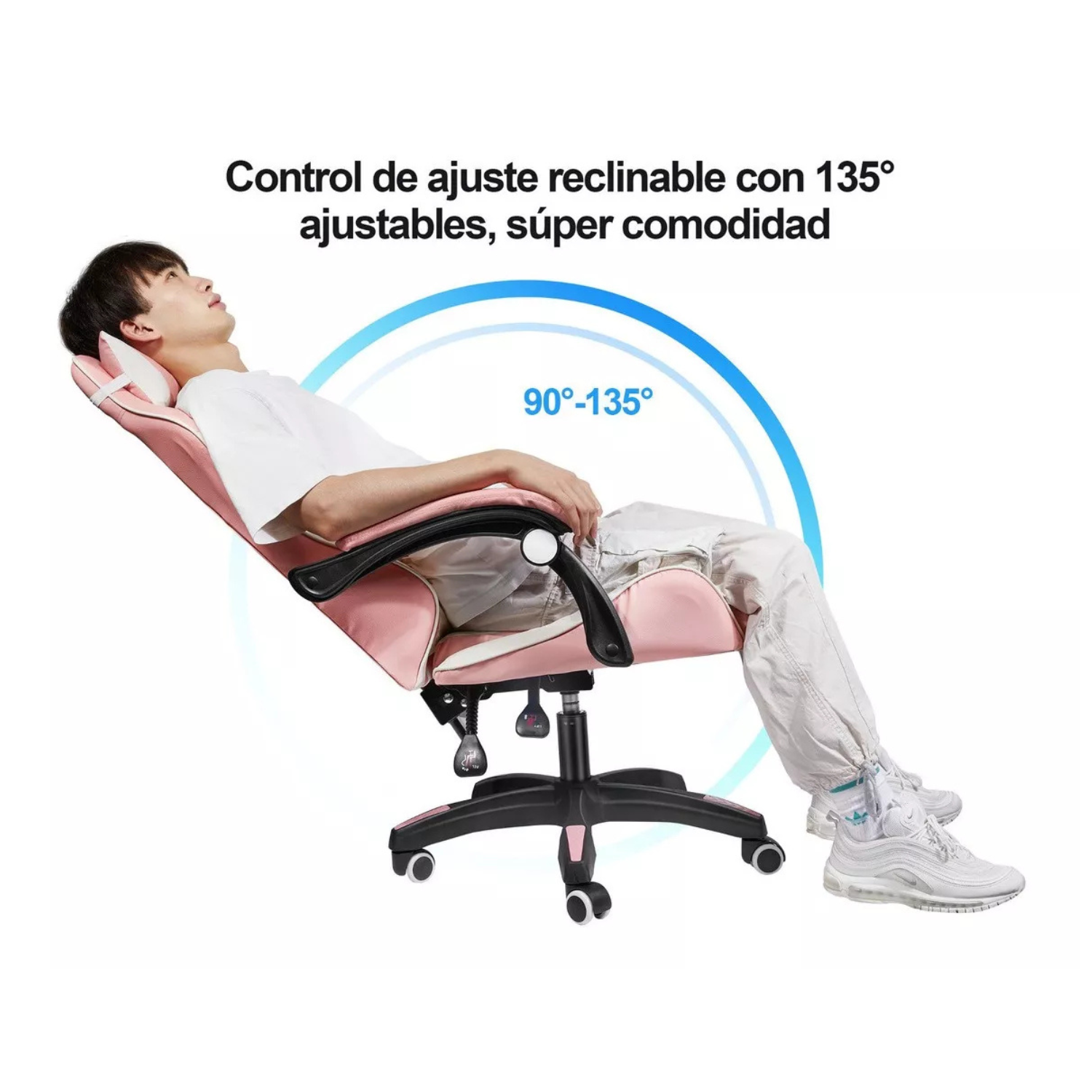 Silla Gamer Rosa Pro | Ergonómica, Reclinable y Elegante
