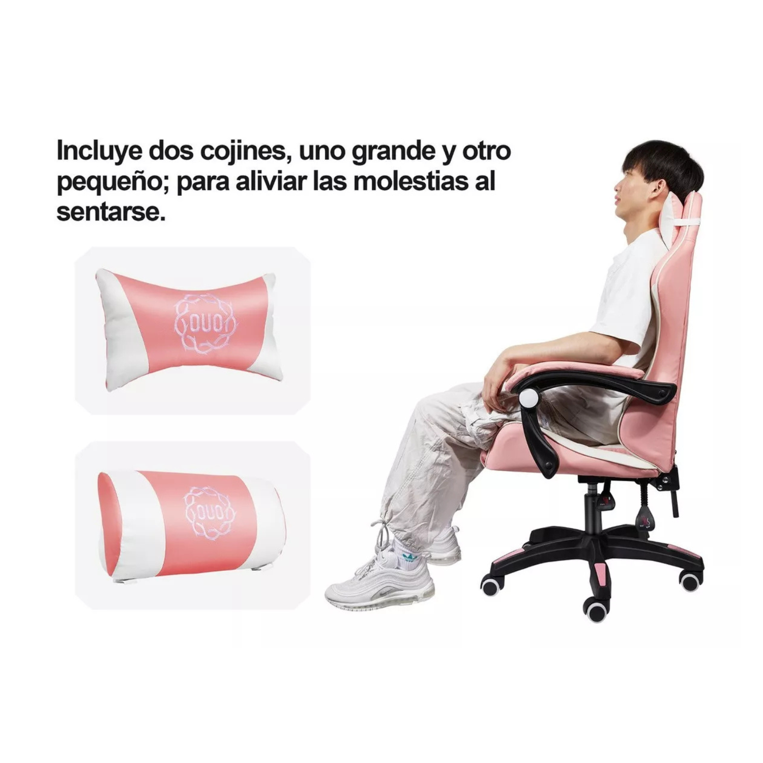 Silla Gamer Rosa Pro | Ergonómica, Reclinable y Elegante