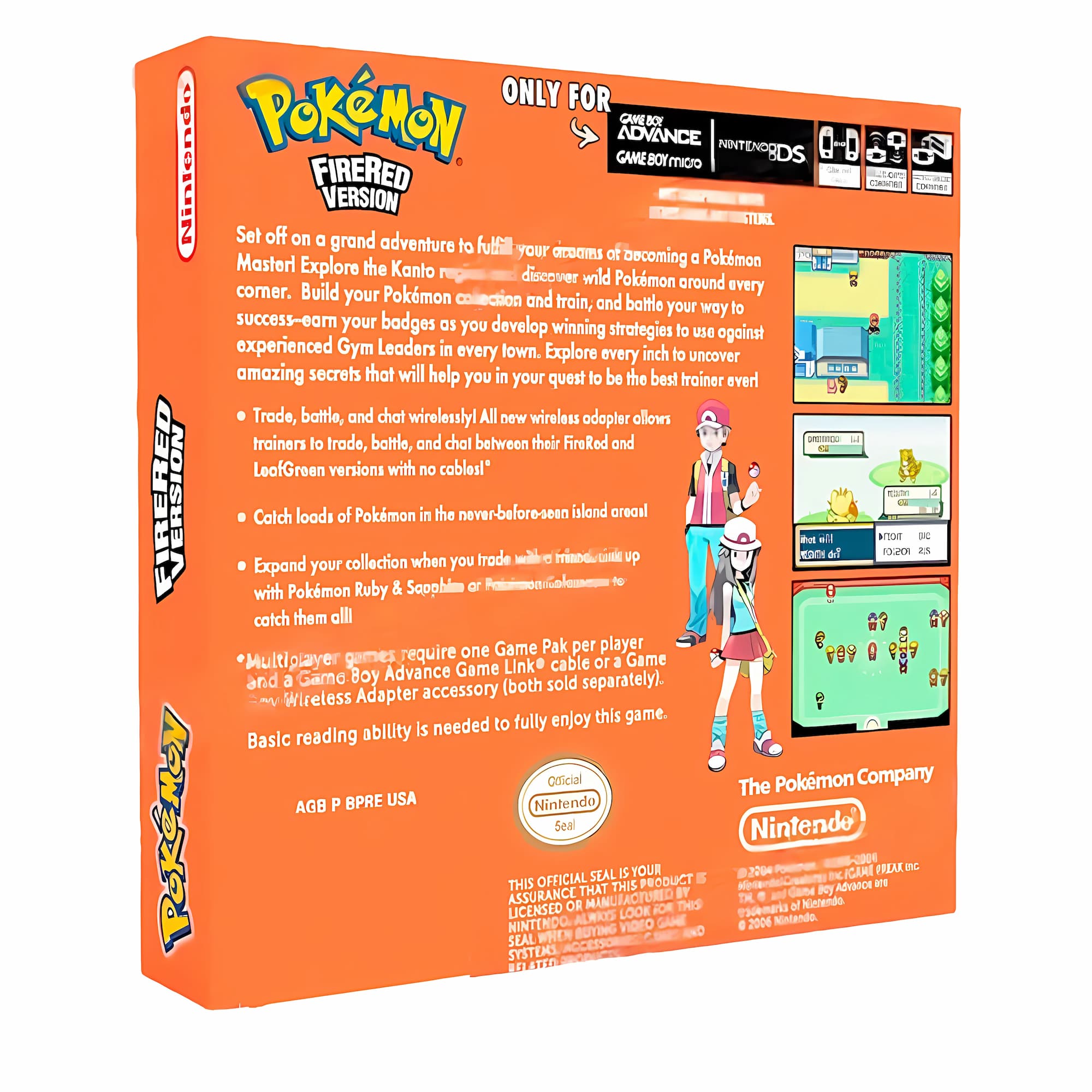 Pokémon Fire Red Gba Juego Físico En Caja Con Protección