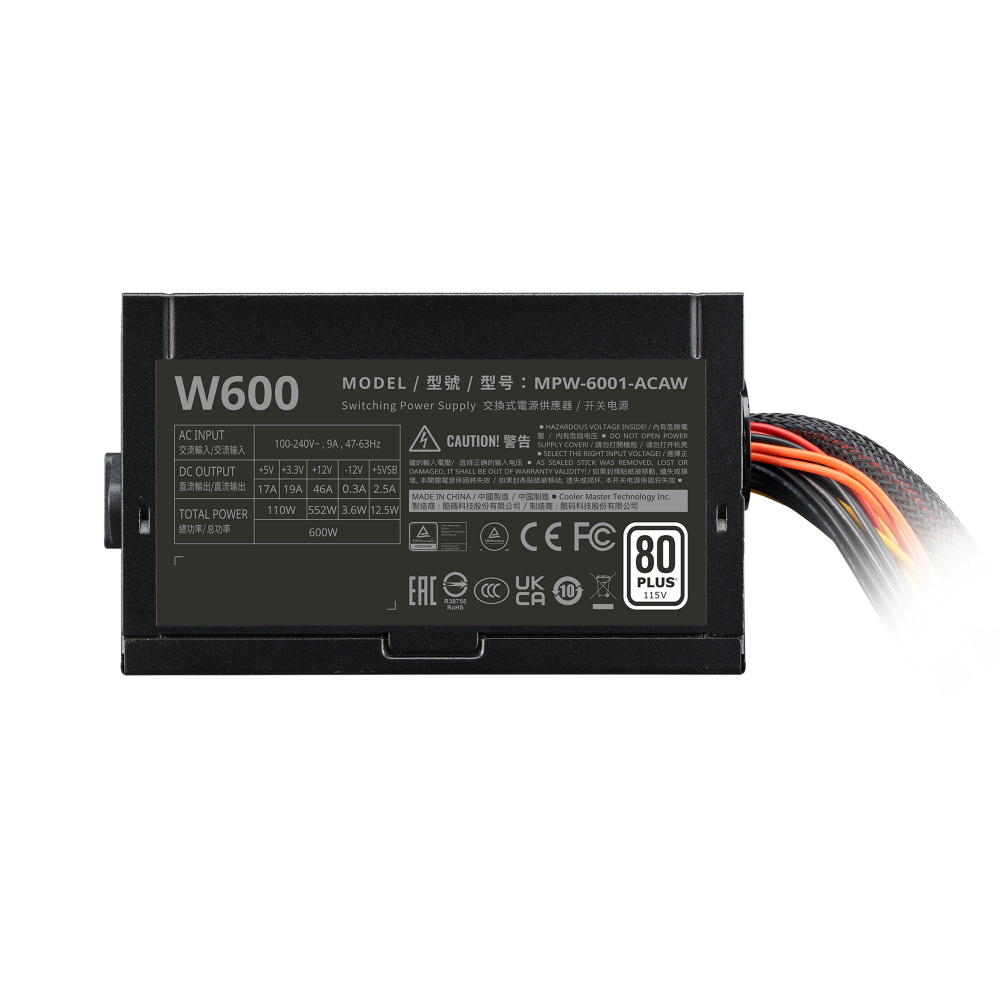 Fuente De Poder Cooler Master Elite Nex Negro W600 MPW-6001-ACAW-BUS