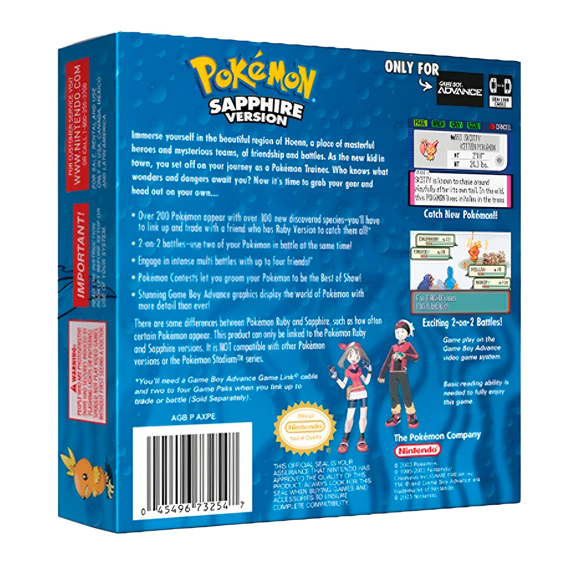Pokémon Sapphire Gba Juego Físico En Caja Con Protección.