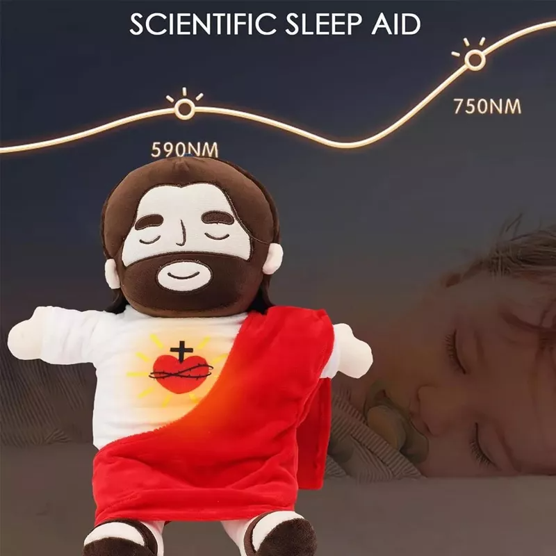 Peluche Jesus Jesucristo Animado Que Respira Luz Y Sonido