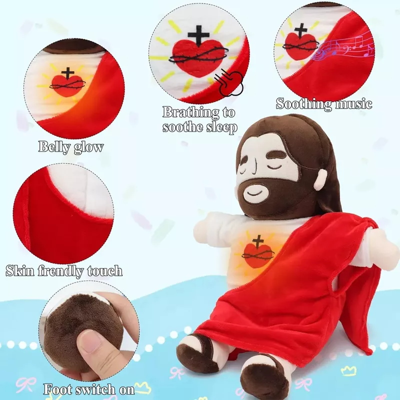Peluche Jesus Jesucristo Animado Que Respira Luz Y Sonido