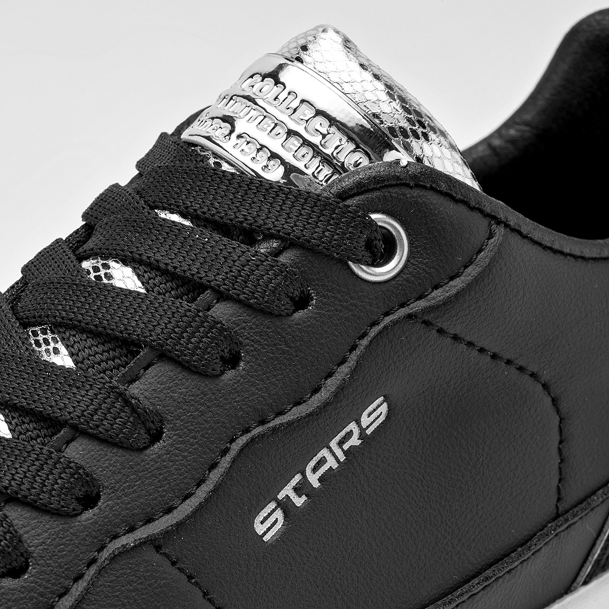 STARS OF THE WORLD DU432 MUJER TENIS CASUAL PLATAFORMA 5 CM COLOR NEGRO PLATA