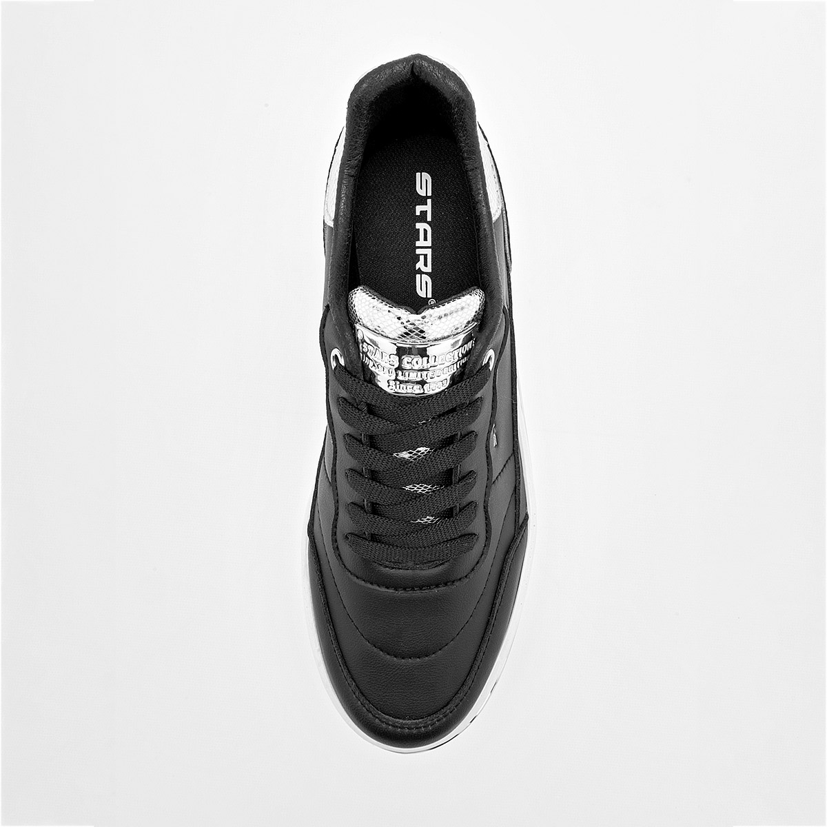 STARS OF THE WORLD DU432 MUJER TENIS CASUAL PLATAFORMA 5 CM COLOR NEGRO PLATA