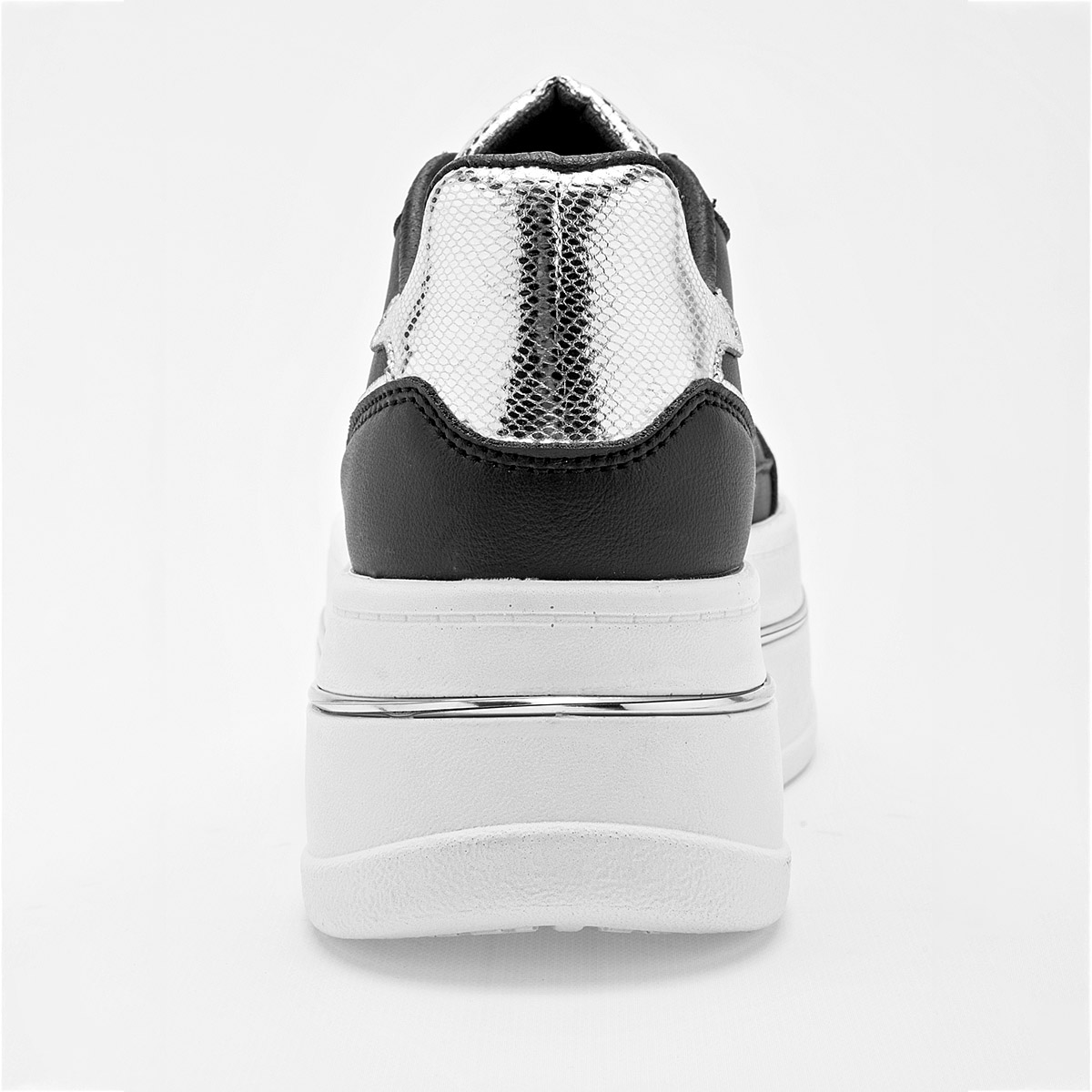 STARS OF THE WORLD DU432 MUJER TENIS CASUAL PLATAFORMA 5 CM COLOR NEGRO PLATA