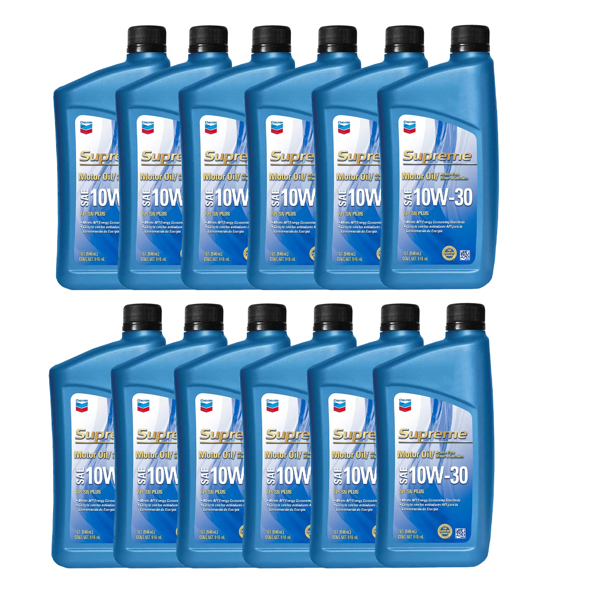 Aceite Para Motor A Gasolina Chevron Supreme 10W-30 12pz