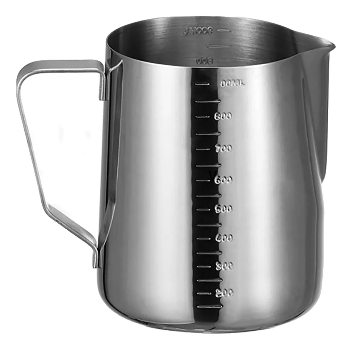 Jarra Espumador De Leche Cafe Latte Acero Inoxidable 1000ml Color Plateado