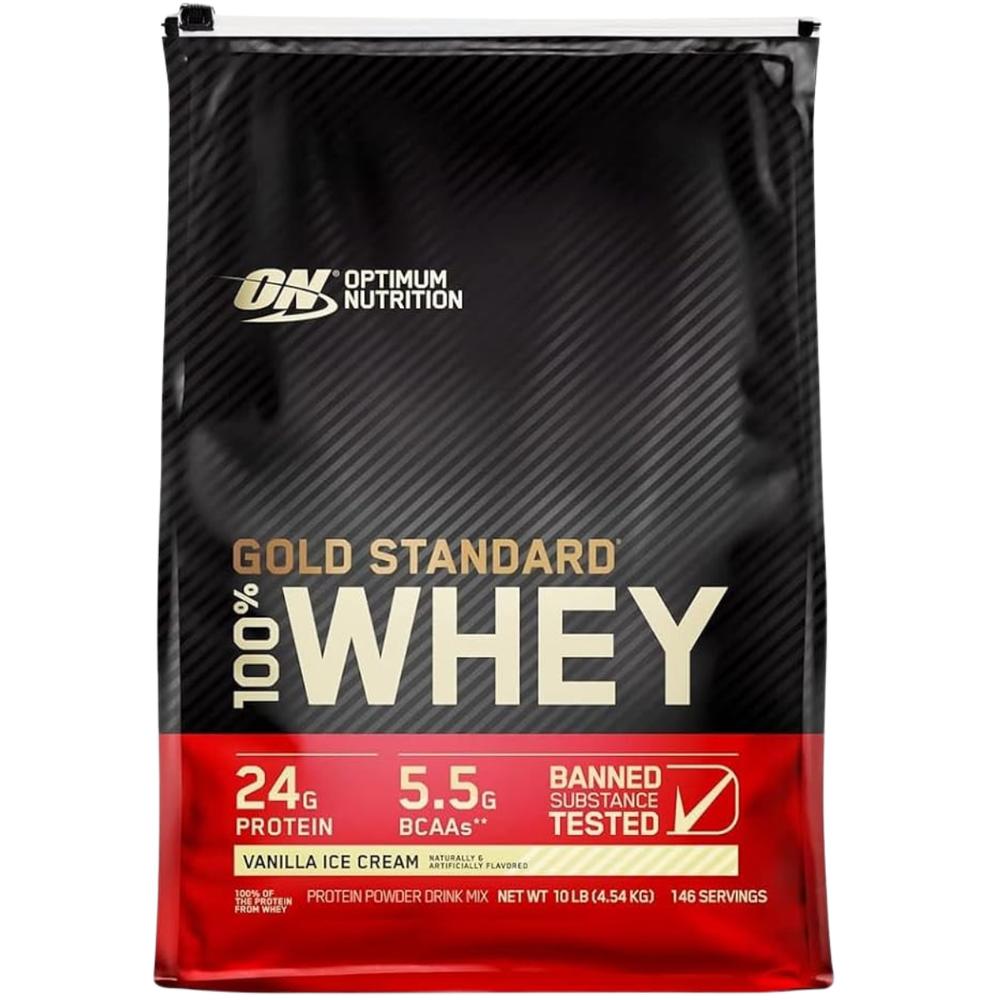 Proteína Optimum Nutrition Gold Standard 100% Whey 10 lb 146 Servicios