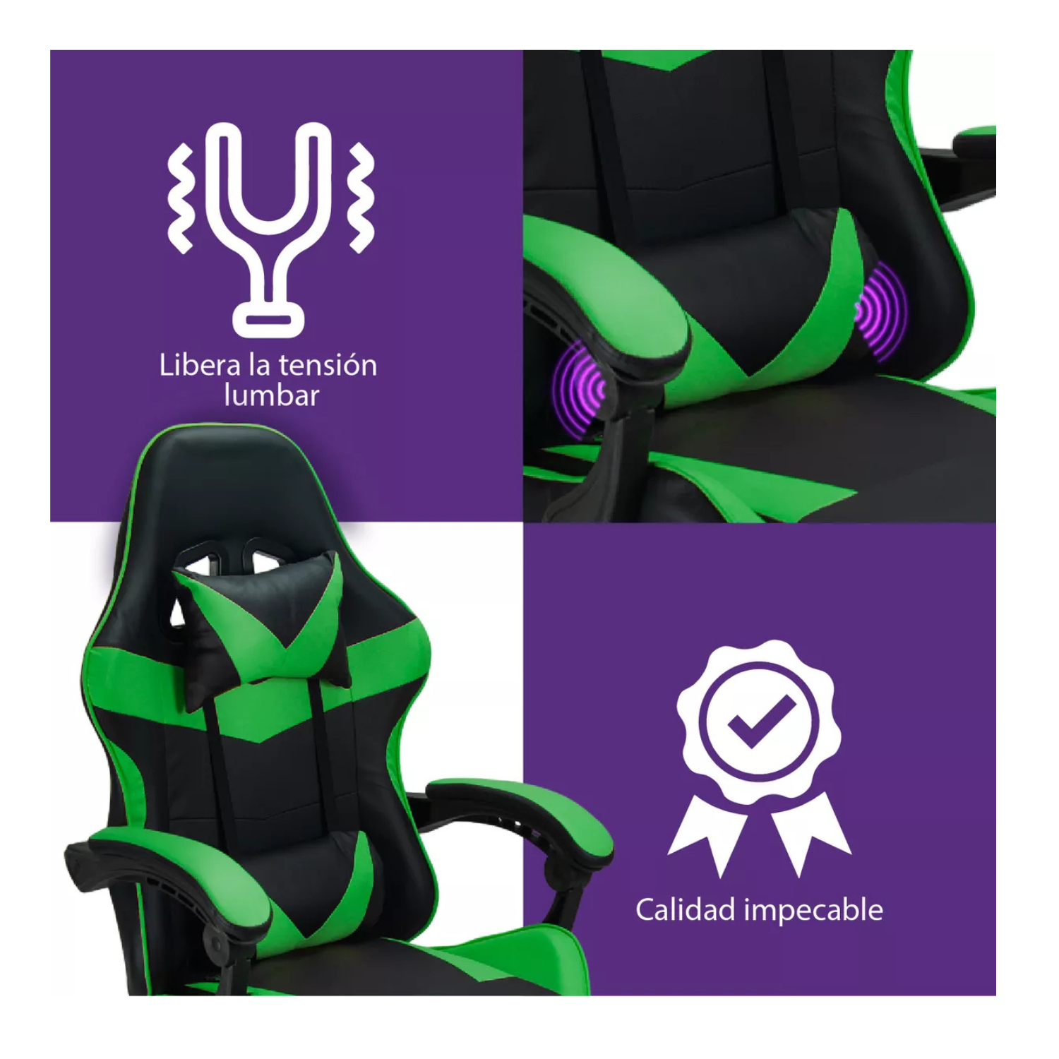 Silla Gamer Reclinable con Reposapiés Ergonómico