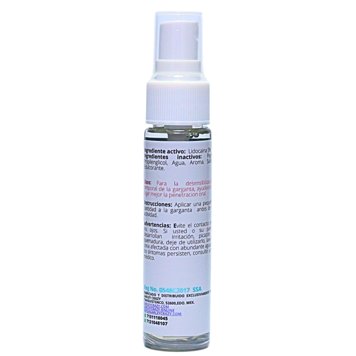 Garley Crazy Garganta Profunda Lubricante para sexo oral profundo 30ml Desensibilizador oral MENTA